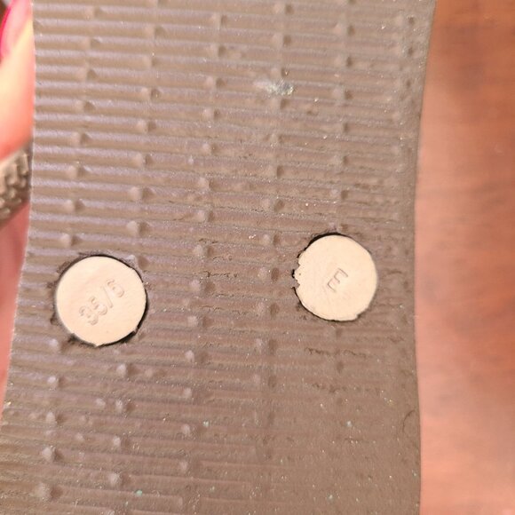 Havaianas Slim US Size 4/5 EU Size 37 Brown Animal Print Flip Flop Sandals - Picture 5 of 6